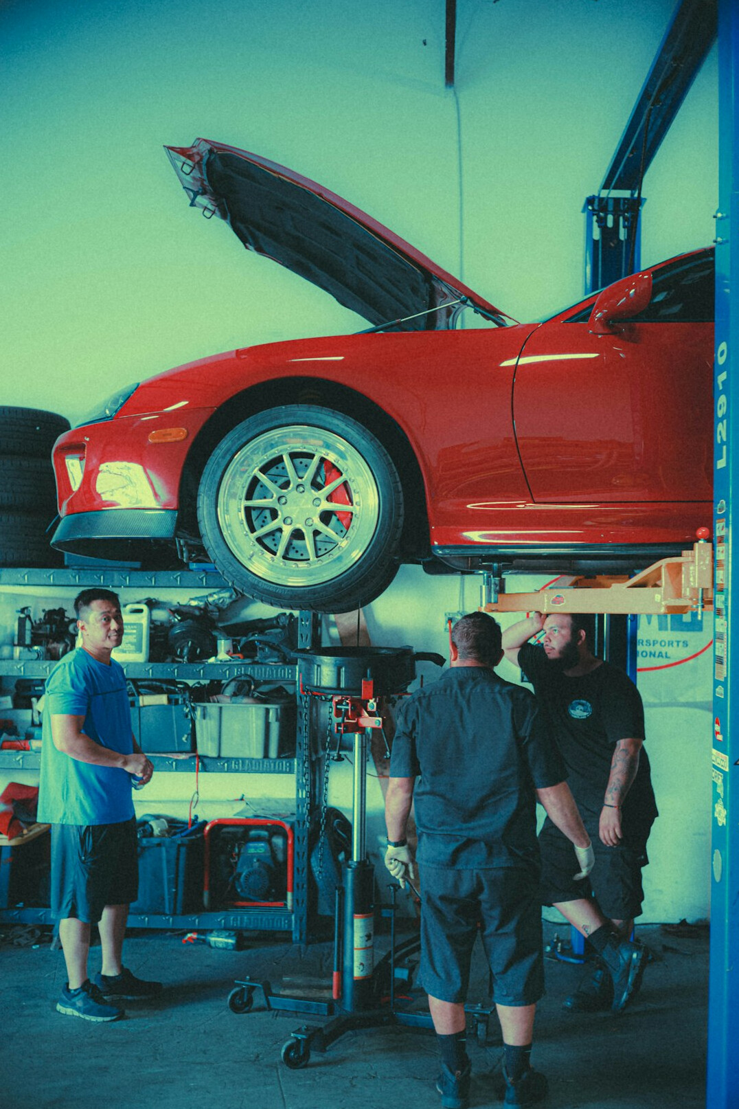 Mechanic explaining a car repair estimate to a customer